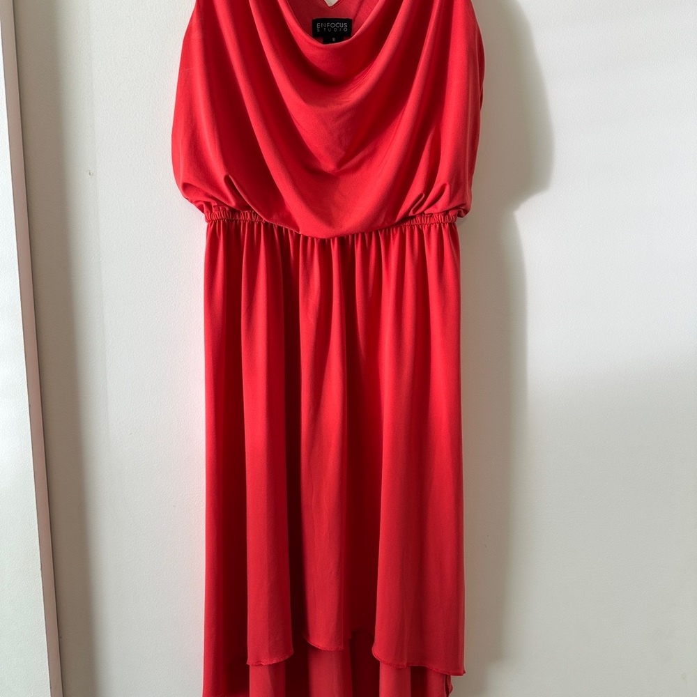 Enfocus Studio Red Asymmetrical High-Low Sundress